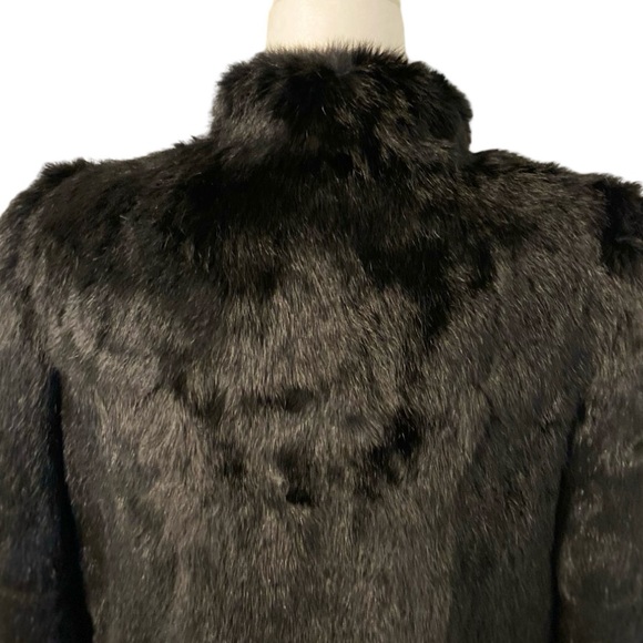 Vintage | The Must Have Classic Black Rabbit Fur Coat - Picture 12 of 16
